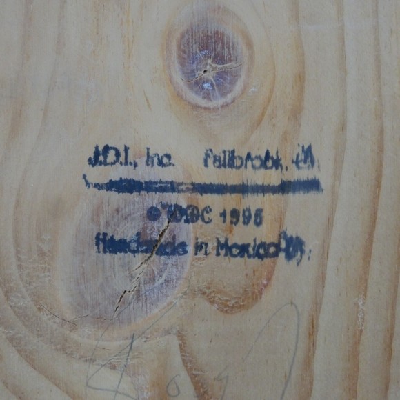 Santa Hand Painted Wooden Sled 18" Season Greetings Signed 1995 Mexico Vintage - Picture 9 of 15